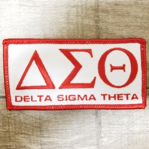 Delta Sigma Theta Sorority iron-on embroidered 4&quot; X 2&quot; patch
