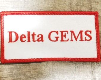 Delta Sigma Theta Delta GEMS iron-on embroidered 4" X 2" patch