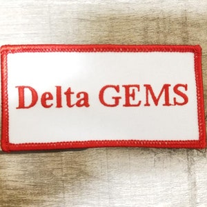 Delta Sigma Theta Delta GEMS iron-on embroidered 4&quot; X 2&quot; patch