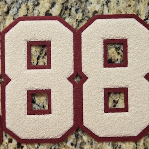 1881 Skegee chenille patch; Cream and Crimson; 11.5"