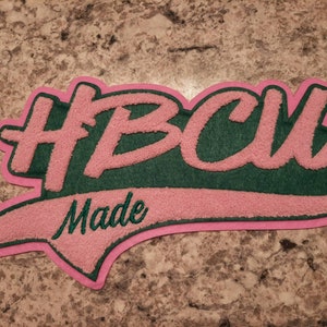 HBCU Made Chenille; Pink and Green; Fraternity; Sorority; College;12"