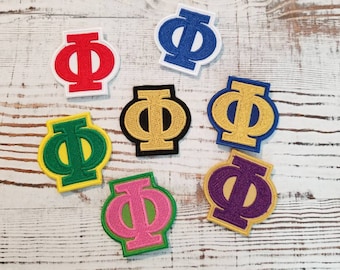 phi 2 pouces lettre grecque ; Phi ; 1911 ; Alpha ; 1906 ; Écusson ; Fraternité ; sororité ; Ouais ;