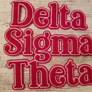 Delta Sigma Theta large chenille word patch; 1913; oo-oop; elephant; diva;