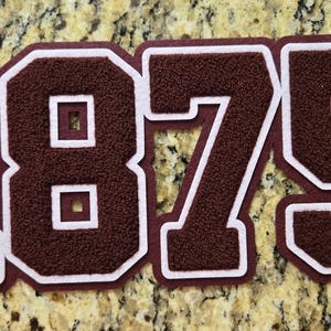 1875 AAMU chenille patch; Maroon and White; 11.5"