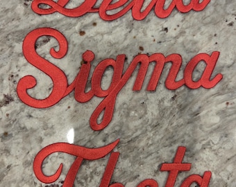 Delta Sigma Theta embroidered script; Set of 3 words; Diva; 1913; OO-OOP; adhesive backing