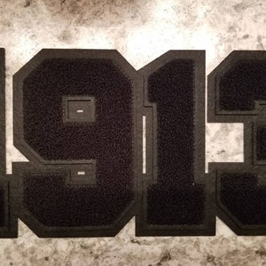 1913 chenille patch; Black on Black; Diva; Delta; DST