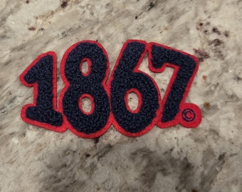 1867 Howard Chenille Patch; Blau und Rot