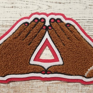 DELTA Throw what you KNOW!! Chenille DST Mids Up;  1913; oo-oop; Delta Sigma Theta; elephant; Two Sizes