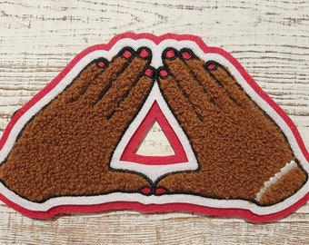 DELTA Throw what you KNOW!! Chenille DST Mids Up;  1913; oo-oop; Delta Sigma Theta; elephant; Two Sizes