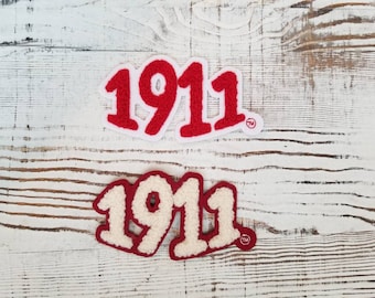 1911 Chenille Patch: Fraternity Sorority Iron-On Applique (2 inch)
