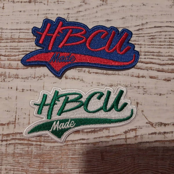 HBCU MADE 3" X 1.7/8" Iron on patch; Mississippi Valley; Lane; Tougaloo; Howard; Talladega; Norfolk State; Delaware;