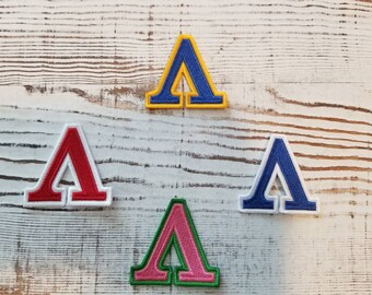 Griekse letter Lambda; opstrijkpatch; Vrouwenclub; Broederschap