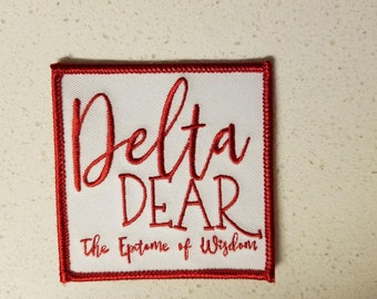 Delta Dear "The Epitome of Wisdom" 3"X3" iron-on patch: