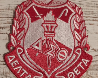 Newly Revised Delta Sigma Theta Crest (per National protocol) /iron-on embroidered 10.5" patch