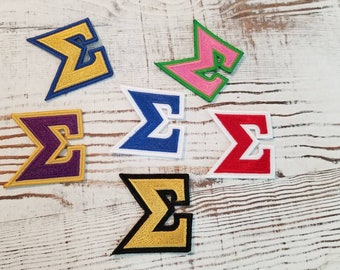 Lettre grecque Sigma ; 2 pouces, fer à repasser ;