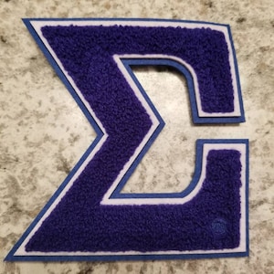 Phi Beta Sigma Chenille Patch: Blue & White Greek Letter - Iron On