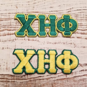 Patch pequeno com o símbolo da Chi Eta Phi; termocolante; opção de 2 cores; 7,6 cm (3 polegadas)