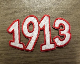1913 Bubble Aufnäher (bügelbar) rot