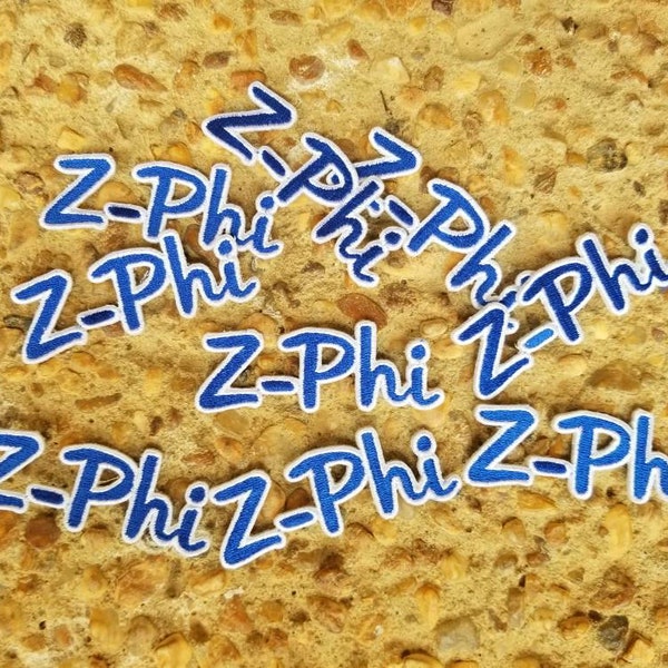 Z-Phi....iron on patch (blue/white)