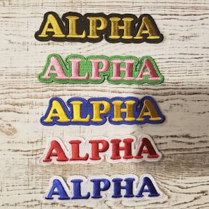 Alfa-opstrijkpatch: Griekse letter broederschap studentenvereniging