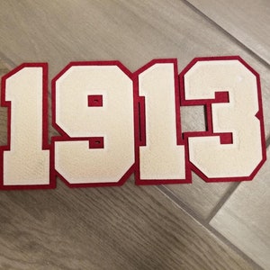 1913 Chenille Number Set (cream)