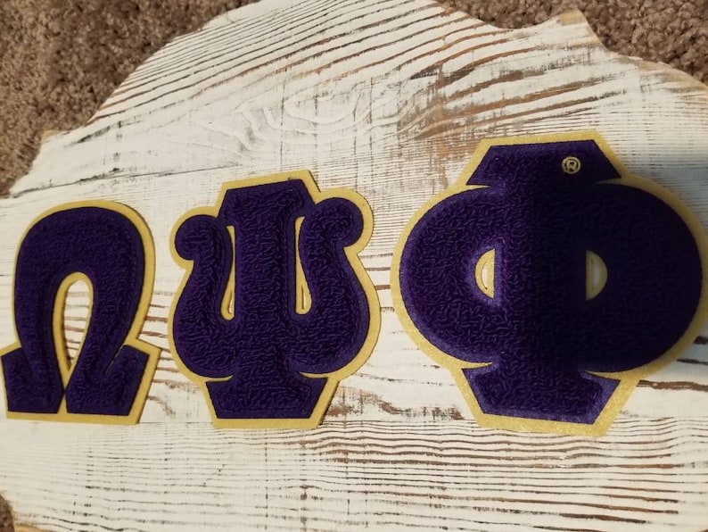 Omega Psi Phi Chenille 4 Greek Letters | Etsy