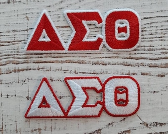 Delta Signa Theta Aufnäher: Rot, Weiß & Schwarz - 3 "x 1"