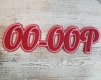 OO-OOP chenille large patch; 1913; iron-on; Delta