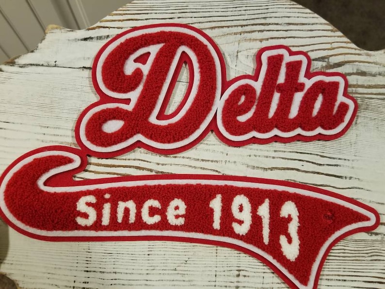 Delta Since 1913 with tail chenille patch Howard Sorority College OO-OOP image 1