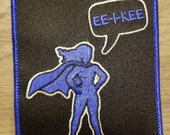 Superfrau EE-I-KEE (bügelbild) blau
