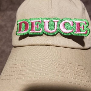 Sorority Baseball Cap, Pink and Green, 1908, Skee-wee, Pretty Girl, Ace, Deuce, Tre, Quad, Tail