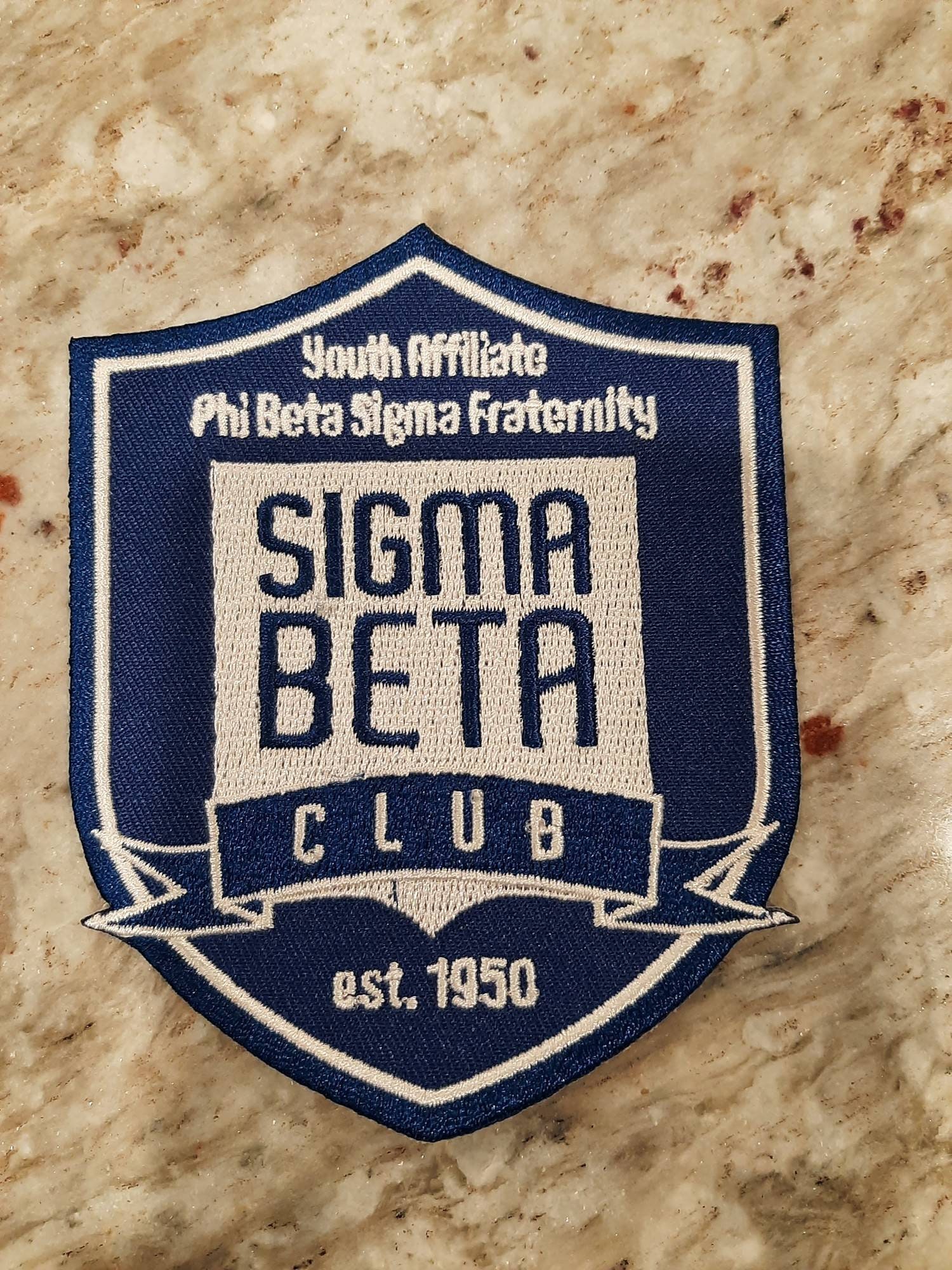 Sigma Beta Club Embroidered patch; 1914; Phi Beta Sigma; Young Men; Royal;  4\, image size:1500x2000