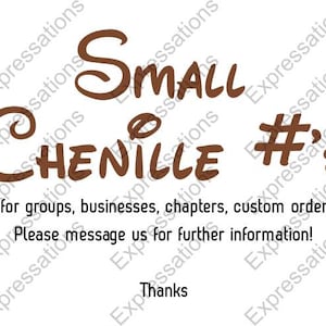 Small Chenille Numbers 2.5"-2.75"