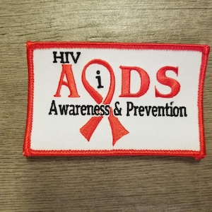 HIV/AIDS Awareness & Prevention 2.5&quot;X4&quot; Iron on patch