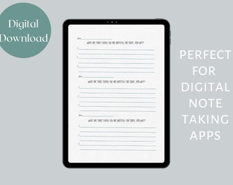 Gratitude Journal - Printable - Digital - PDF File