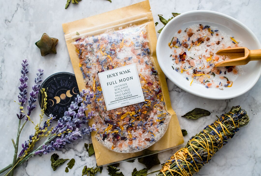 Full Moon Bath Soak Full Moon Hemp Based Soak,botanical Bath Soak , Gifts  for Her , Full Moon Gifts , Full Moon Goddess ,full Moon Ritual - Etsy