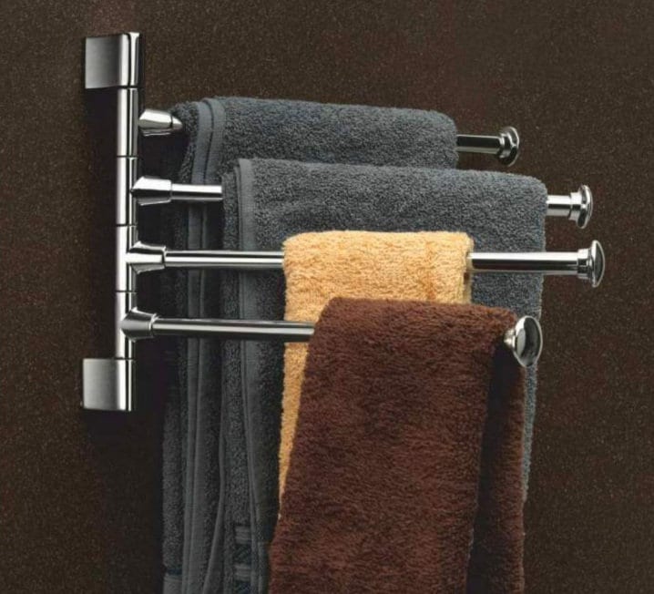 Wall Mounted Swing Towel Bar Stainless Steel Bath Towel Rod Arm