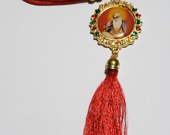 Guru Nanak Dev Ji e Guru Gobind Singh ji Car Mirror Hanging Protection Car Charm, Accessorio specchietto retrovisore, Fascino malocchio