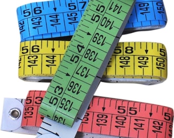 Tailor measurement tape 150 cm on both sides - colour mix