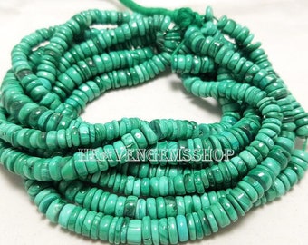 Malachite Tyre Shape Smooth Beads Size 6X5 MM 16Inches Natural Malachite Wholesale Price