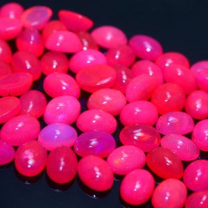 Pink Opal Cabochons – Natural Ethiopian Fire Opal Loose Gemstones for Jewelry Making & Gifts – Orange Opal for Handmade Jewelry&quot;