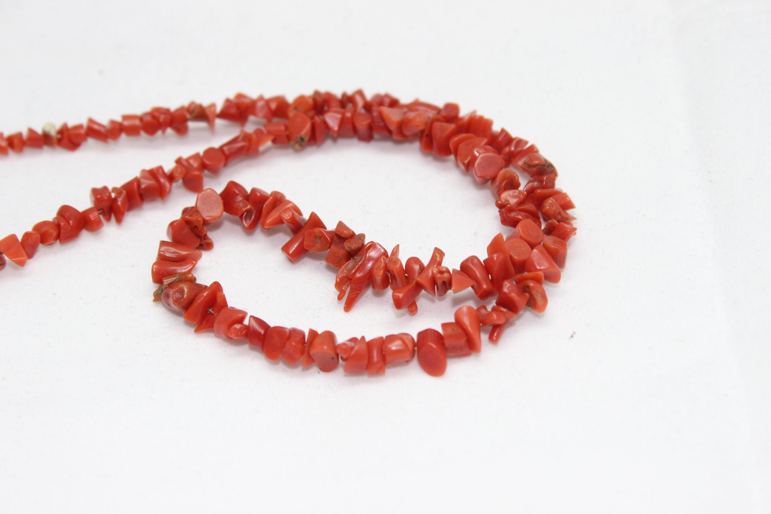 Raw Red Coral Chips Beads 58 mm 8 inches Cut Rough Gemstone Etsy