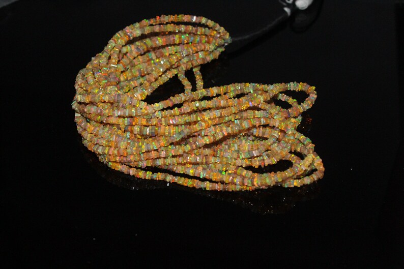 Ethiopian Opal Square Beads Heishi Shape 3x4.MM Approx 16Inches Natural Wholesale Price