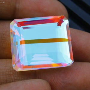 Mystic Quartz Cushion Cut 53.80ct Rainbow Fire Gemstone 24x21mm Loose Stone
