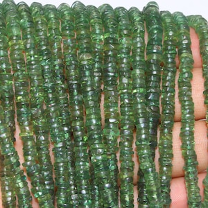 Natural Green Apatite Gemstone Beads | 4/5 mm heishi | Apatite Bead | Wholesale Apatite Bead | 16 inch Heishi Beads