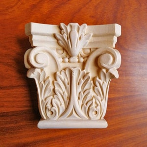 PAIR of Small Corinthian Capitals for Pilaster Column Moulding, Available in 2 Sizes