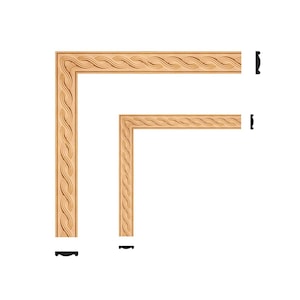 4 piezas de molduras onduladas talladas, embellecedores de inserción, disponibles en 2-1/2" y 3-1/2" de altura, sin acabado.