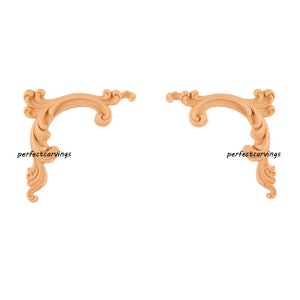 2 PAIRS of Panel Corner Choice  3&quot; & 4-1/4&quot;  Wood Onlay