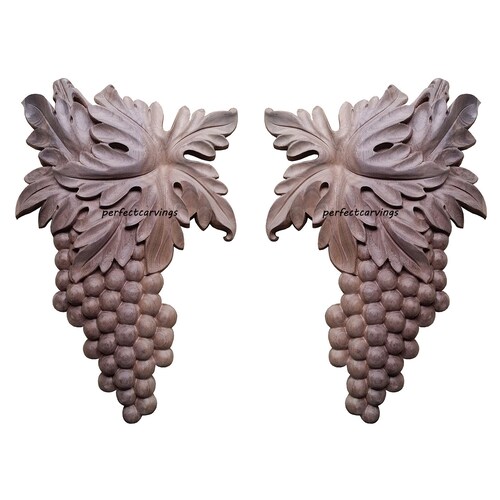 Artistic Grape Vine Carved Applique Onlay Etsy