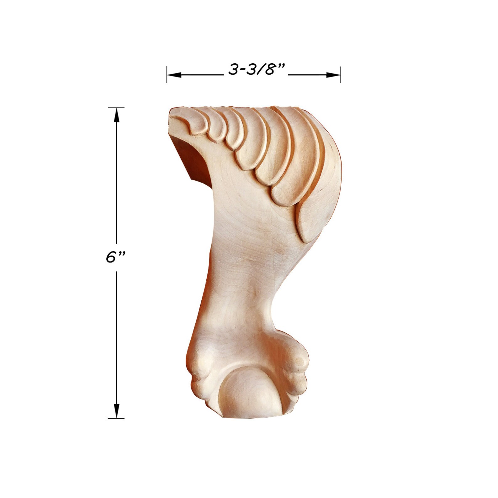 2PCS Wood Carved Feather Claw Ball Bun Foot Sofa Leg Etsy